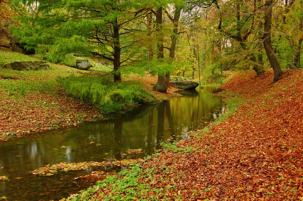秋天的风景与河流 — 图库照片