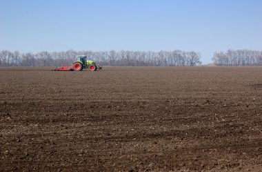 Tractor in The Field clipart