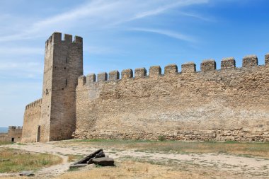 Old castle wall in Belgorod-Dnestrovsky, Odessa, Ukraine. clipart