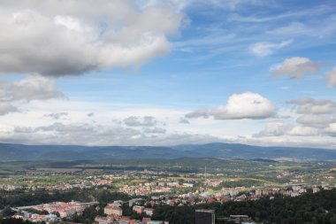 Panoramic view over Karlovy Vary, CZ clipart