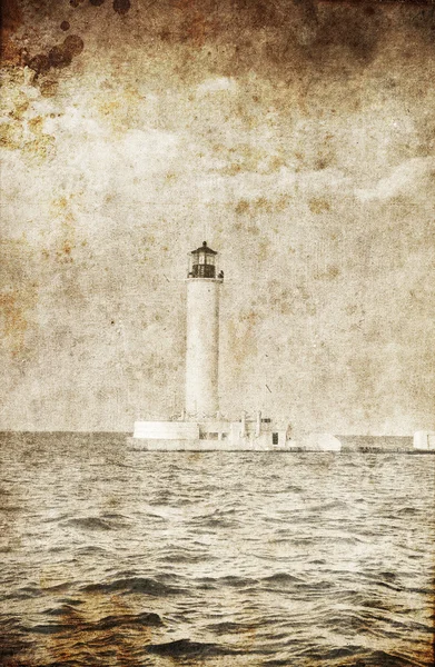 Operating lighthouse. Odessa. Ukraine. Photo in old image style. — Stock Photo, Image