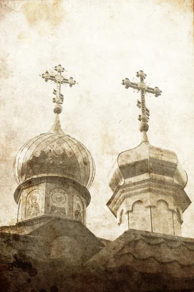 Two crosses on church — Stock Photo, Image