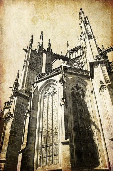 Catedral de São Vito, Vaclav e Voiteha. Praga, República Checa. Vista — Fotografia de Stock