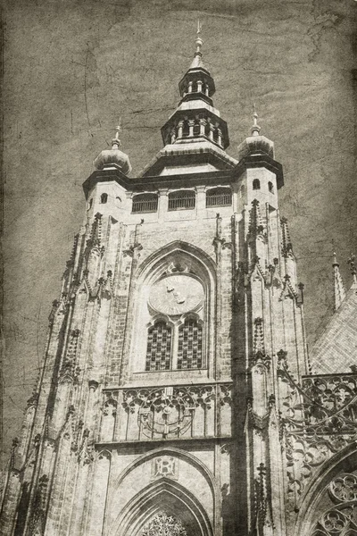 Собор Св. Вита, Вацлава и Войтеги. Прага, Чехия. Вид — стоковое фото