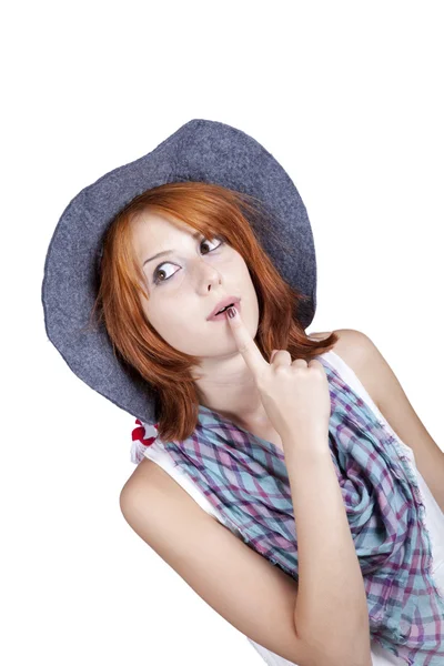 Mladá móda dívka v čepici. — Stock fotografie