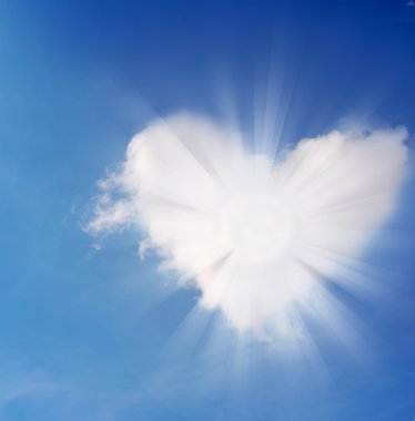 Abstract heart and light in sky. clipart