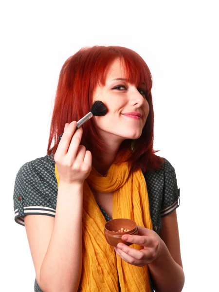 Dívka s šátkem, aby make-up — Stock fotografie
