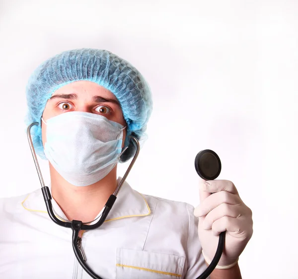 M.D. with stethoscope — Stock Photo, Image