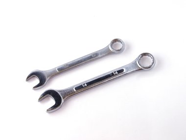 Two chrome spanners clipart