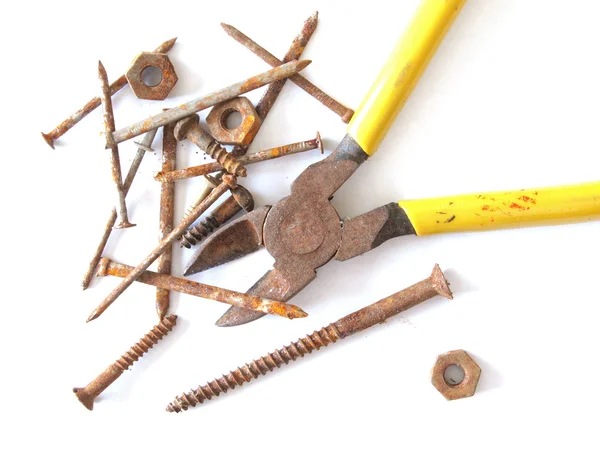 Rusty tools and fixings. — Stock Photo, Image