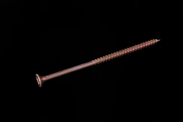 Brass wood screw. — Stock Photo, Image