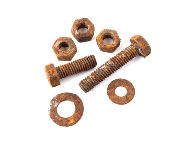 Rusty nuts and bolts clipart