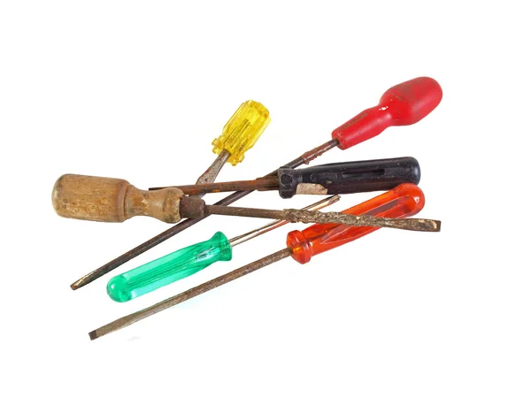 Old, rusry screwdrivers. — Stock Photo, Image
