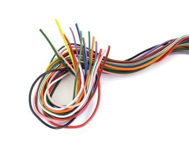 Close up of multicoloured wire clipart