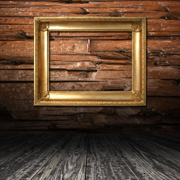 Grunge houten kamer — Stockfoto