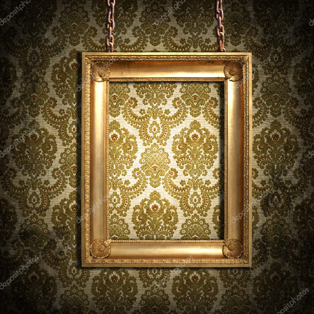 Dirty wallpaper and an empty frame Stock Photo by ©standart 3426845