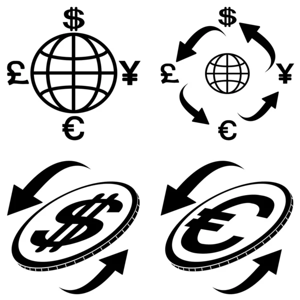 Pénzügyi szimbólumok ikonok — Stock Vector
