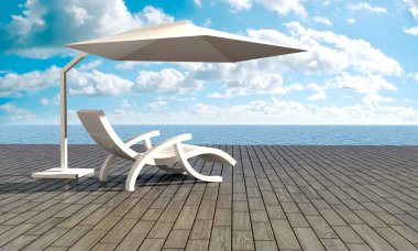 Relax in front of sea clipart