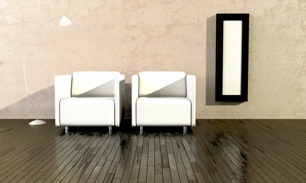 Witte zetels voor wachtkamer — Stockfoto