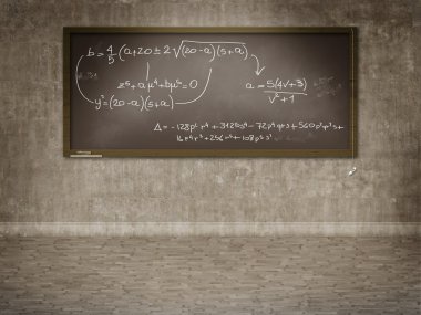 Equation on blackboard clipart