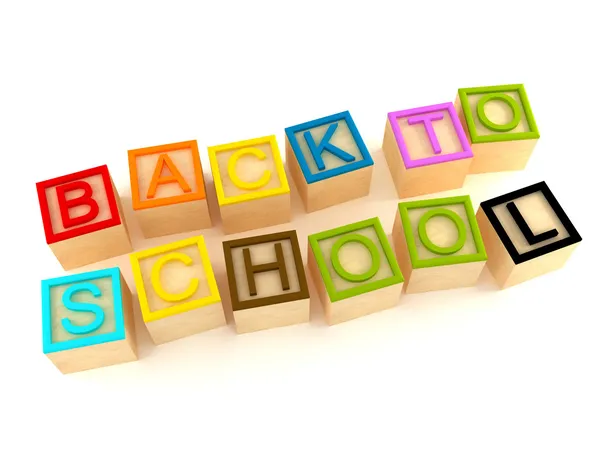 Back to school - wood letters cubes — Stock Photo, Image