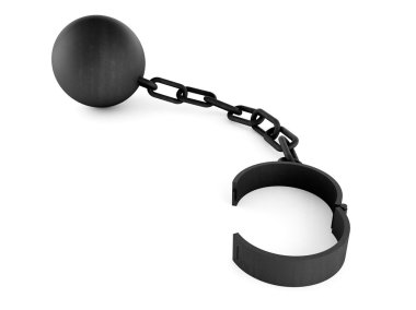 Chain and iron ball clipart