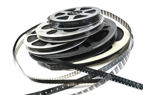 Super 8 Mm Filmstrip with Reel in Background Black and White Stock Photo -  Image of focus, filmstrip: 52811538