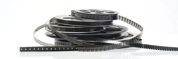 Pellicule film vidéo noir et blanc — Φωτογραφία Αρχείου
