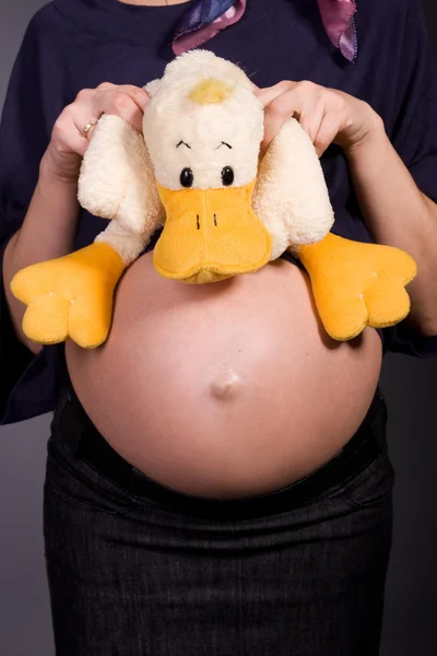 Nine month old belly and sweet duck — Stock Photo, Image
