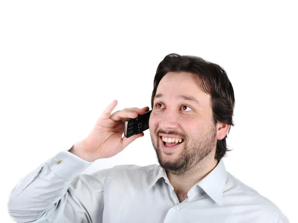 Işadamı, telefonda konuşurken — Stok fotoğraf