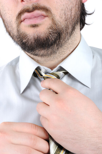 Businessman put on the tie
