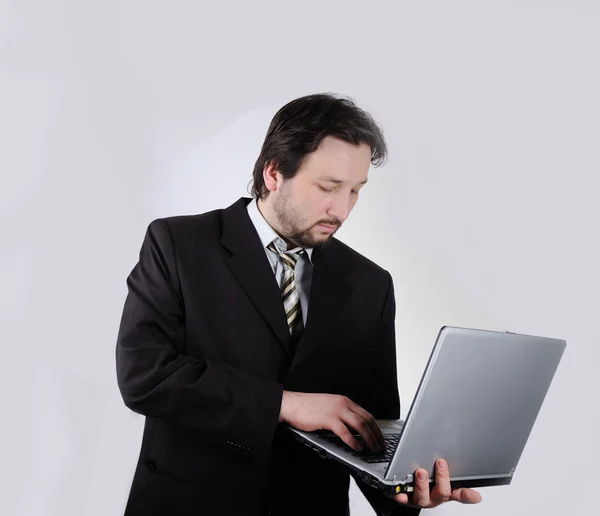 Uomo d'affari che utilizza laptop — Foto Stock