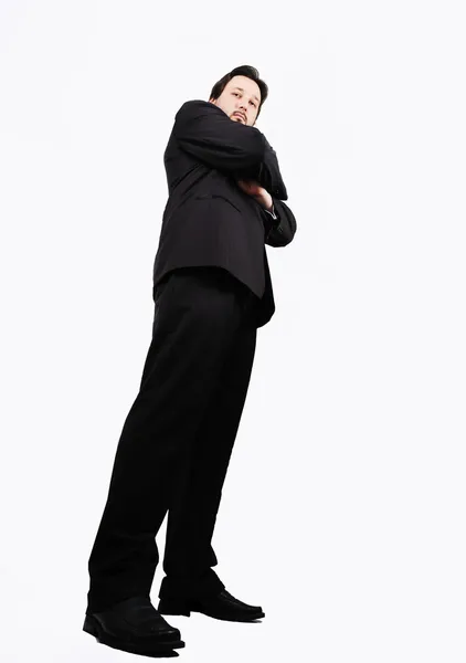 Young businessman looking up — Stock Photo, Image