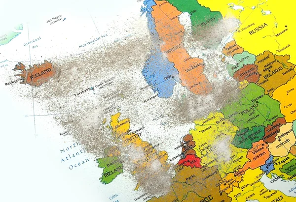 火山塵 1 ヨーロッパ地図 — ストック写真