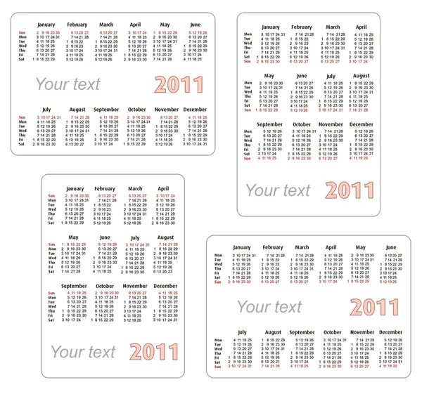 2011 calendar with blank space for your text or picture — Stock Vector