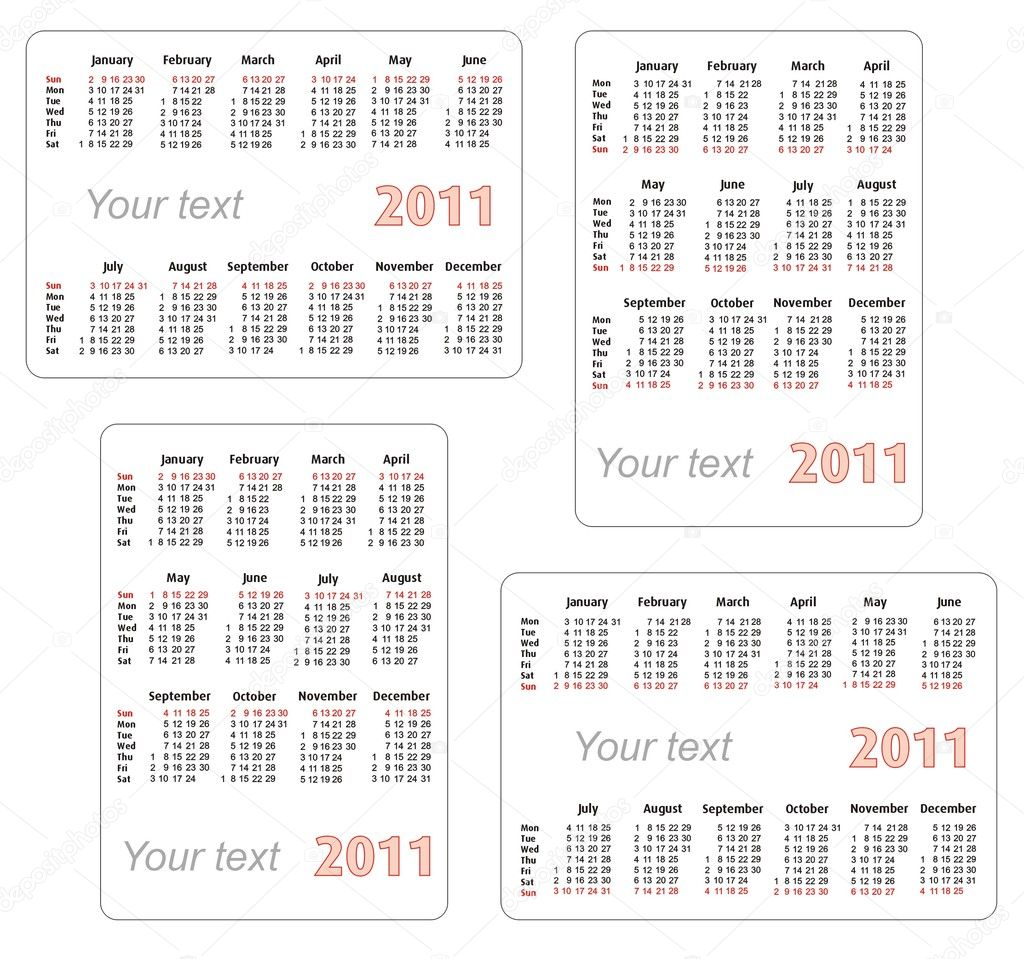 2011 calendar with blank space for your text or picture
