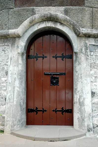 Una puerta de madera Imagen de archivo