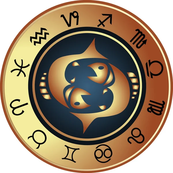 Horoscoop vissen — Stockvector