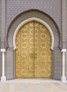 Golden door in Fes, door of Royal palace clipart