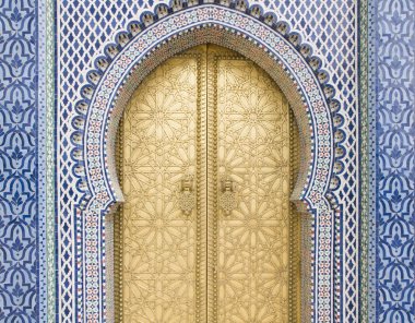 Golden door in Fes, door of Royal palace clipart