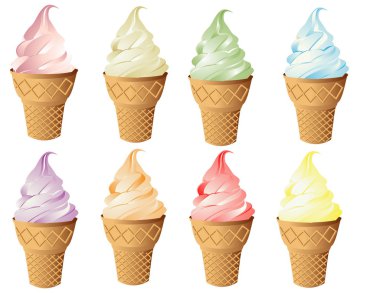 Ice cream. Collection of vector illustration clipart