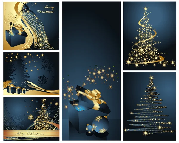 Feliz Navidad y Feliz Año Nuevo colección — Archivo Imágenes Vectoriales