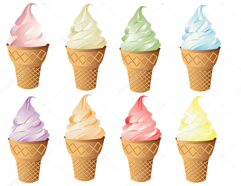 Ice cream. Collection of vector illustration