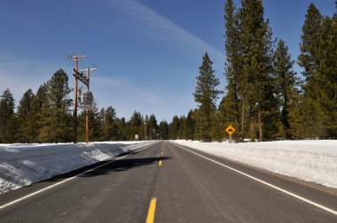 Winter road clipart