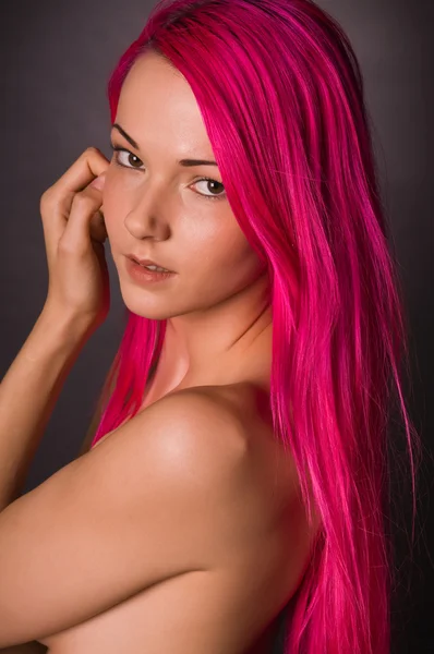 Rózsaszín haj — Stock Fotó
