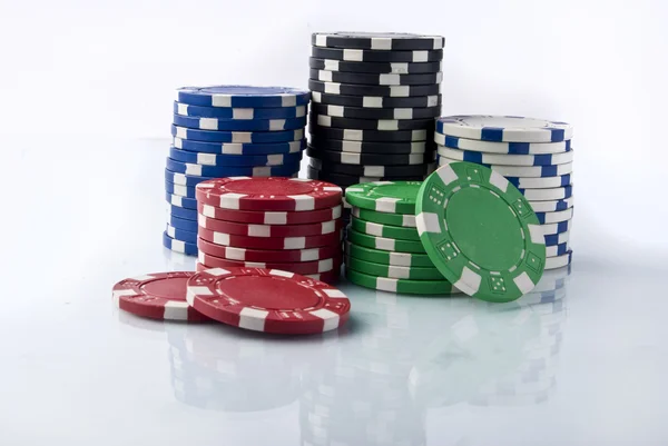 Chips di poker Foto Stock Royalty Free