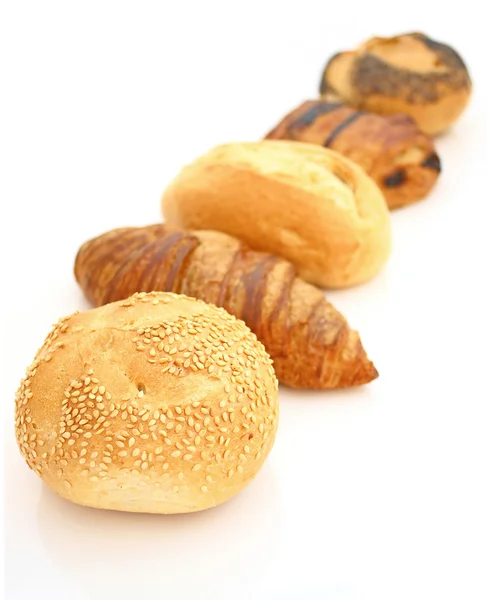 Croissants e pães — Fotografia de Stock