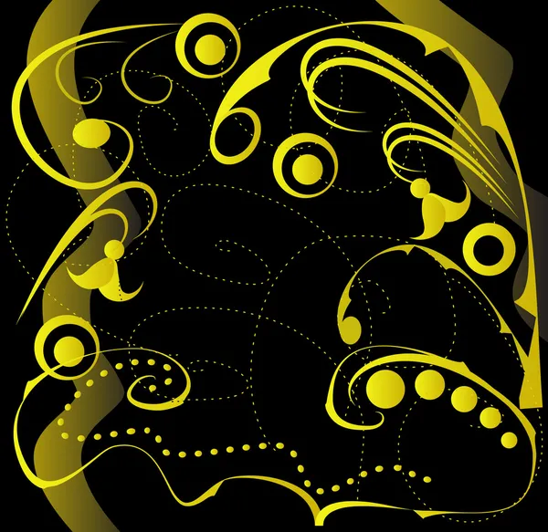 Fond noir avec motif or — Image vectorielle