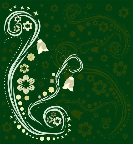 Pastell dekorativ linje på en grön bakgrunds — Stock vektor
