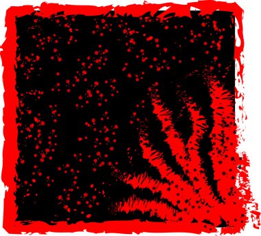 Vector frame with black and red blotches clipart
